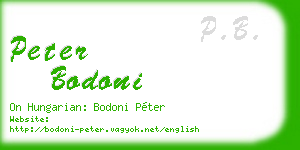 peter bodoni business card