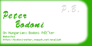 peter bodoni business card